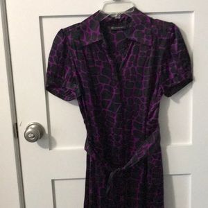Purple and Black Animal Print Dress